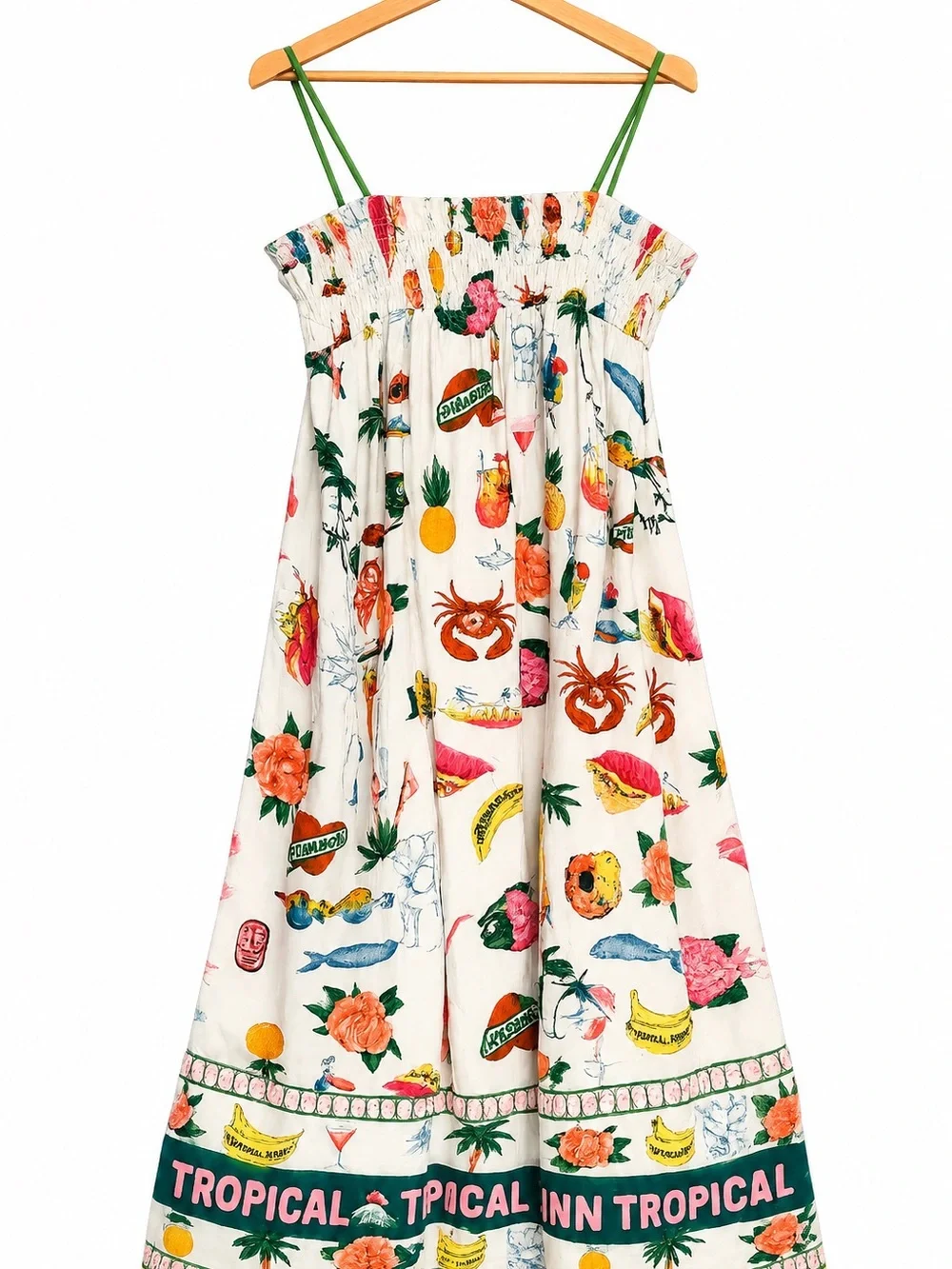 BNWT RACHEL ZOE Tropical Summer Vacation Spaghetti Strap Dress Women's Size L - Picture 4 of 4